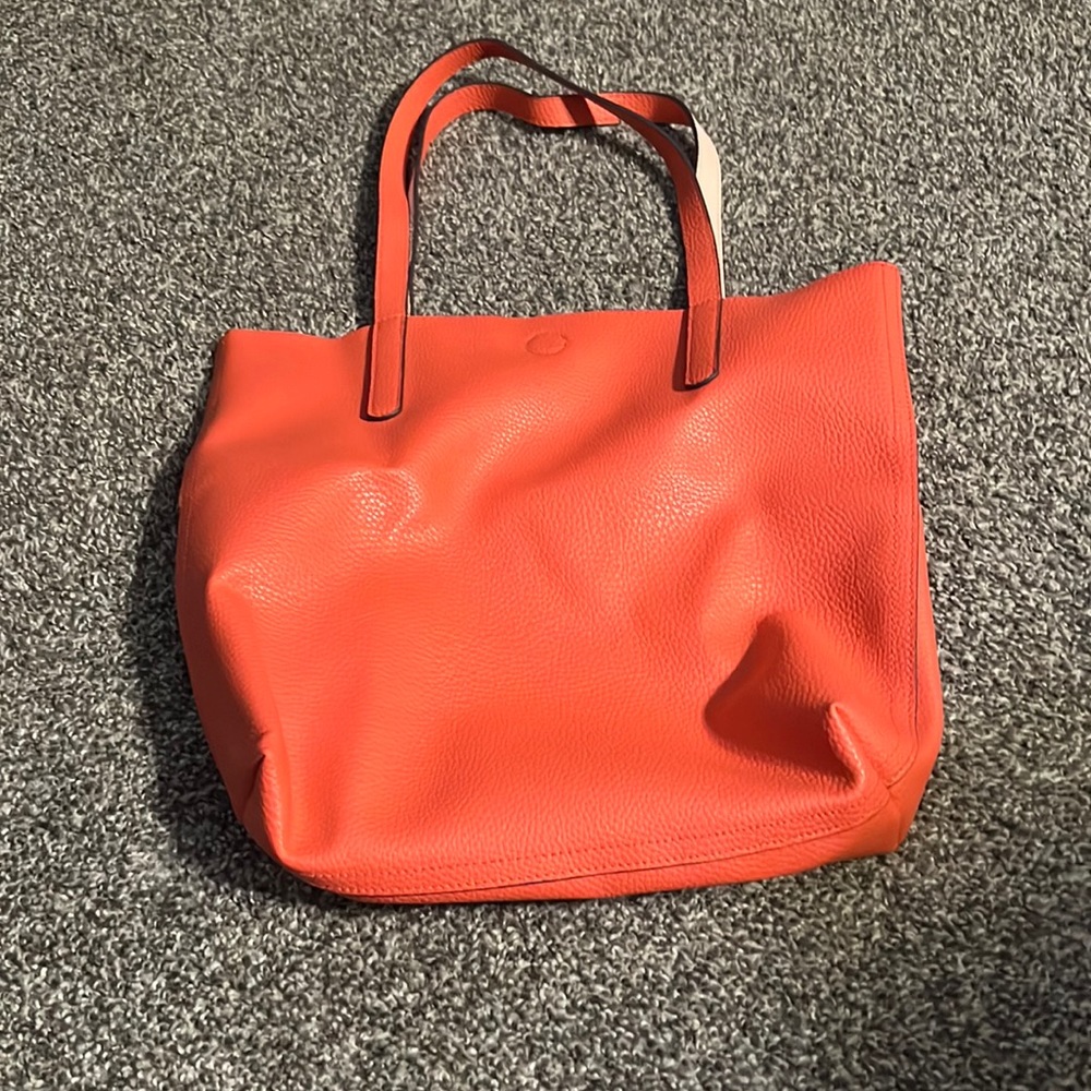Salmon/Pink reversible tote